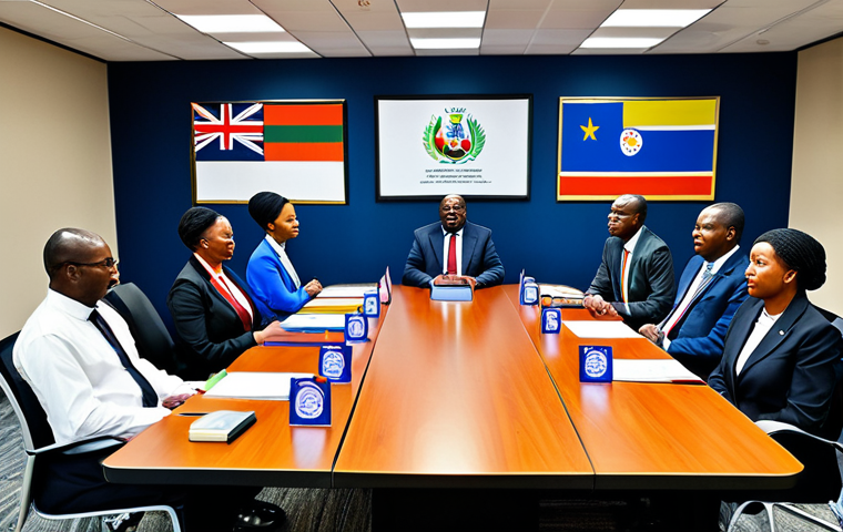 **

"A group of SADC delegates, including a Swazi representative, fully clothed in professional attire, discussing regional economic cooperation at a conference table. The setting is a modern conference room with flags of member states in the background, appropriate content, safe for work, professional environment, perfect anatomy, natural proportions."

**