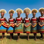 에스와티니 민족성과 특징 - **Vibrant Umhlanga (Reed Dance) Festival:** A breathtaking wide-angle shot of thousands of joyful Sw...