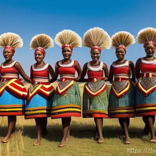에스와티니 민족성과 특징 - **Vibrant Umhlanga (Reed Dance) Festival:** A breathtaking wide-angle shot of thousands of joyful Sw...