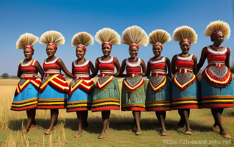 에스와티니 민족성과 특징 - **Vibrant Umhlanga (Reed Dance) Festival:** A breathtaking wide-angle shot of thousands of joyful Sw...